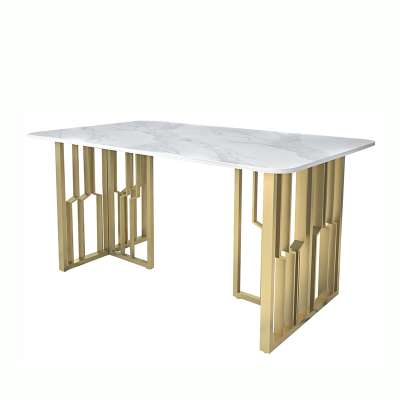 Customized Modern design  home  furniture restaurant furniture of  dining table Metal table legs Marble dining table