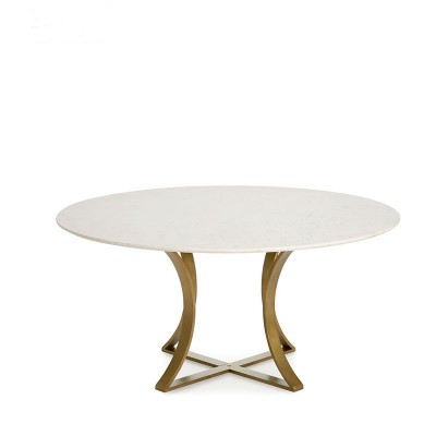 Customized Modern furniture Round dining table Metal table legs Marble dining table